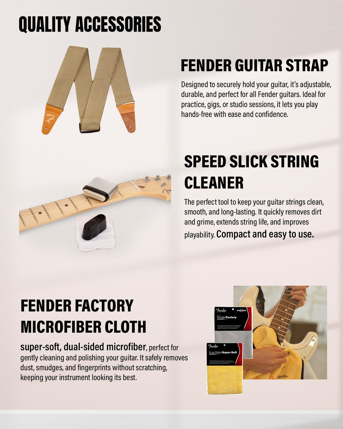 Fender Standard Stratocaster - Aqua Marine Metallic w/ Guitar Cleaning Kit