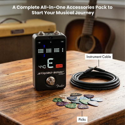 Fender Strobo-Sonic Pro Strobe Guitar Tuner Pedal w/ Instrument Cable