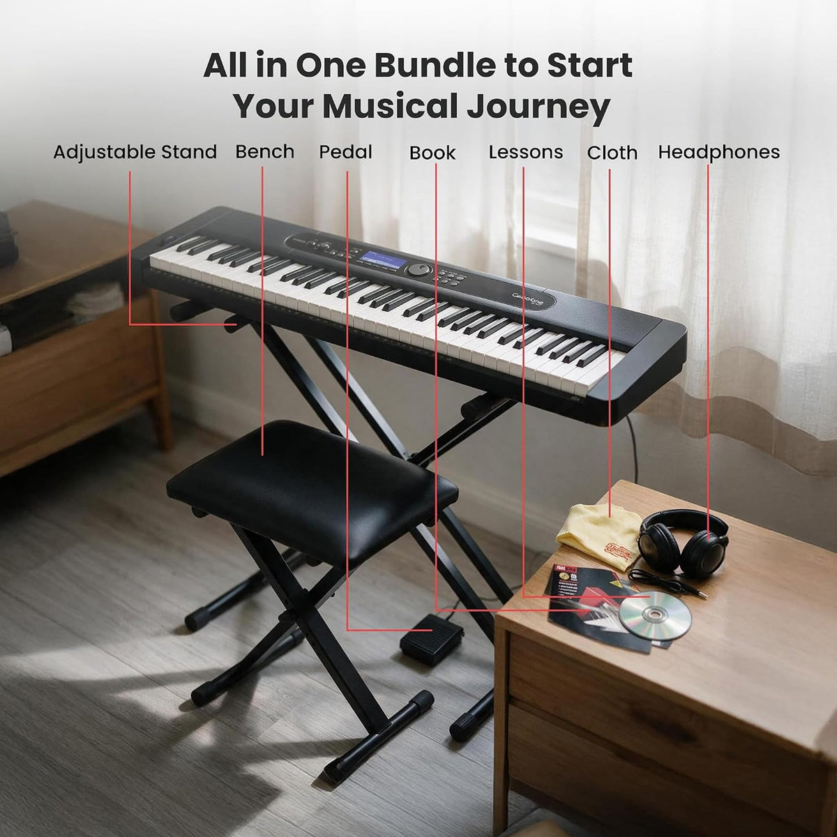 Casio CT-S400 Casiotone 61-Key Portable Keyboard w/ Adjustable Stand