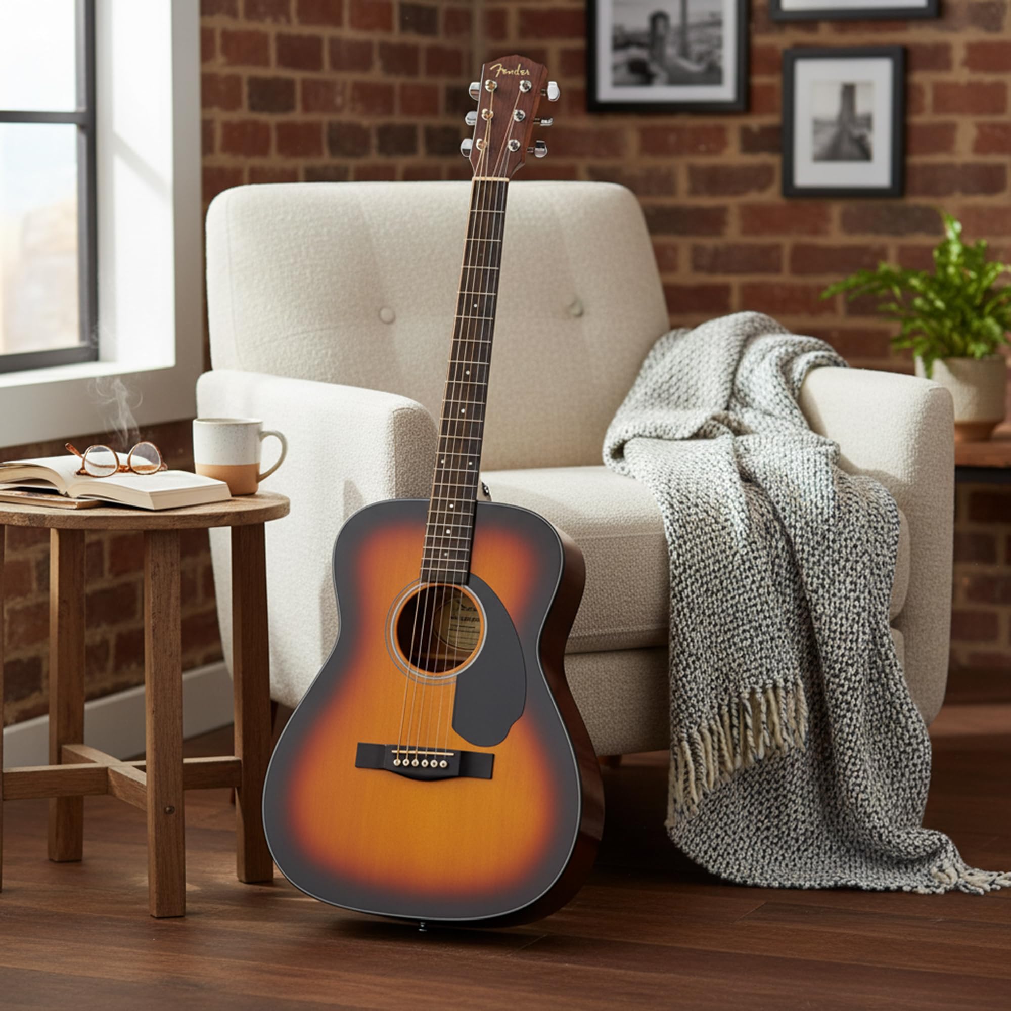 Fender CC-60S Solid Top Concert Acoustic Guitar - Sunburst w/ Gig Bag