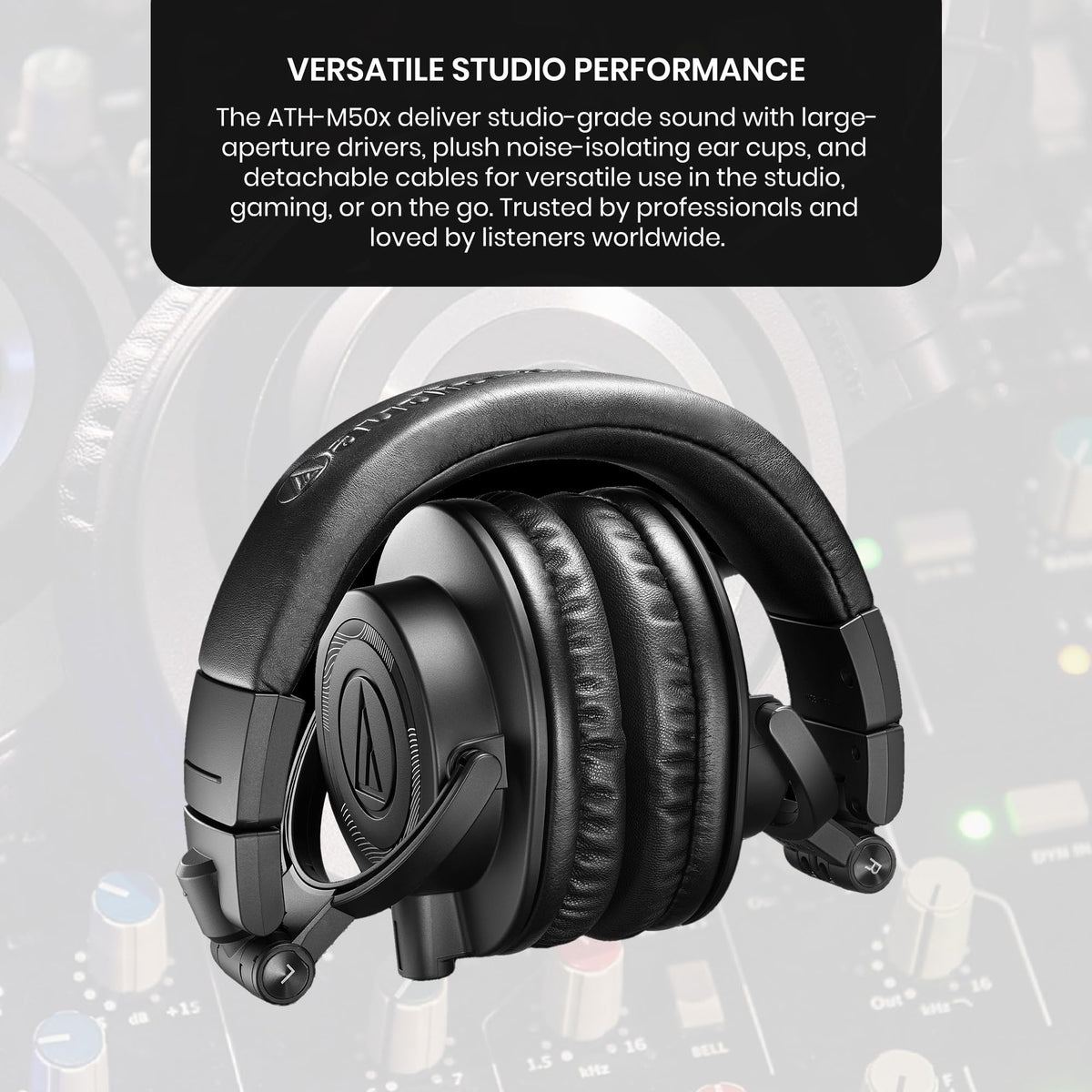 Audio-Technica ATH-M50XENSO Wired Monitor Headphones - Black Limited Edition w/ Case