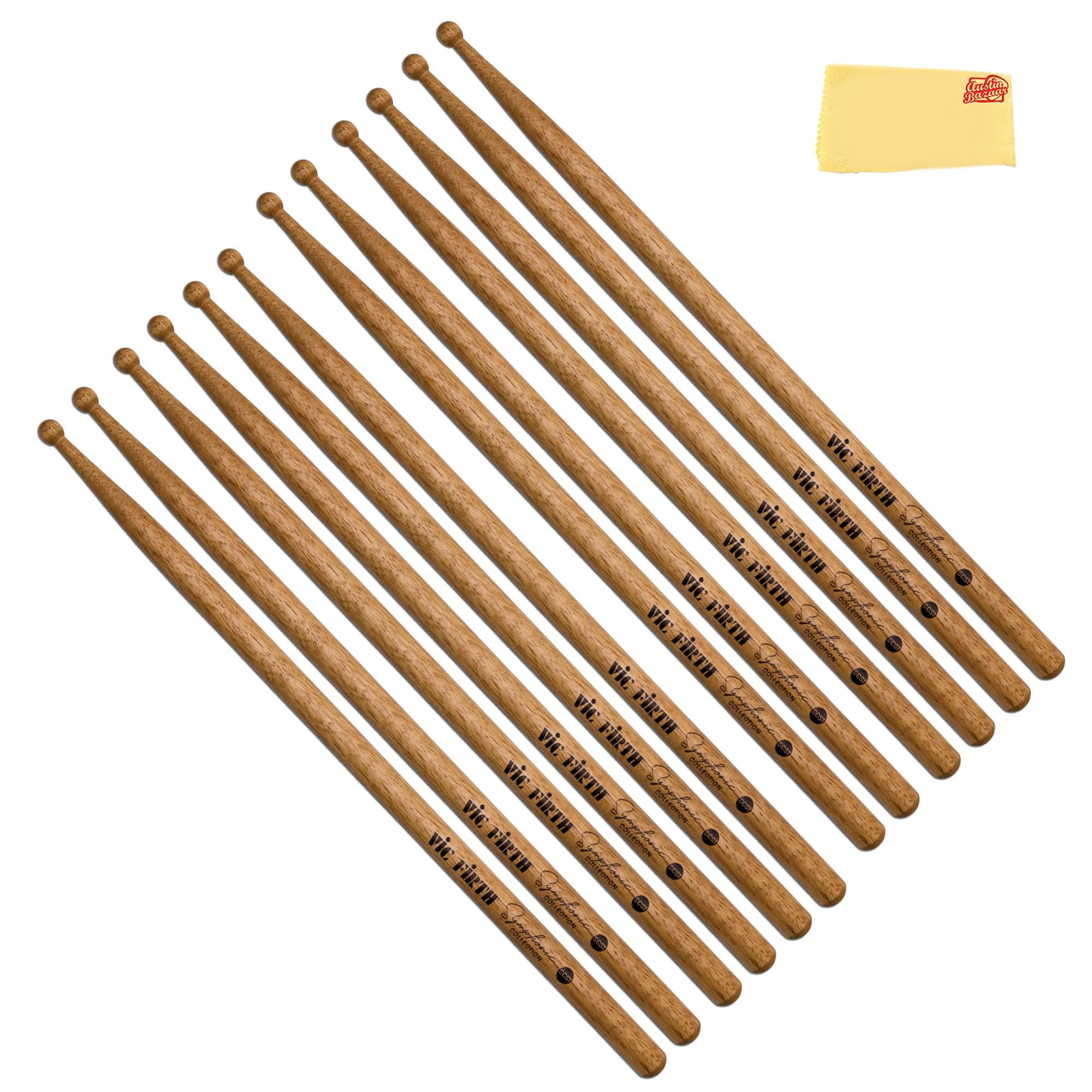 Vic Firth SCS1 Symphonic Collection Persimmon Snare Drumsticks - 6 Pack