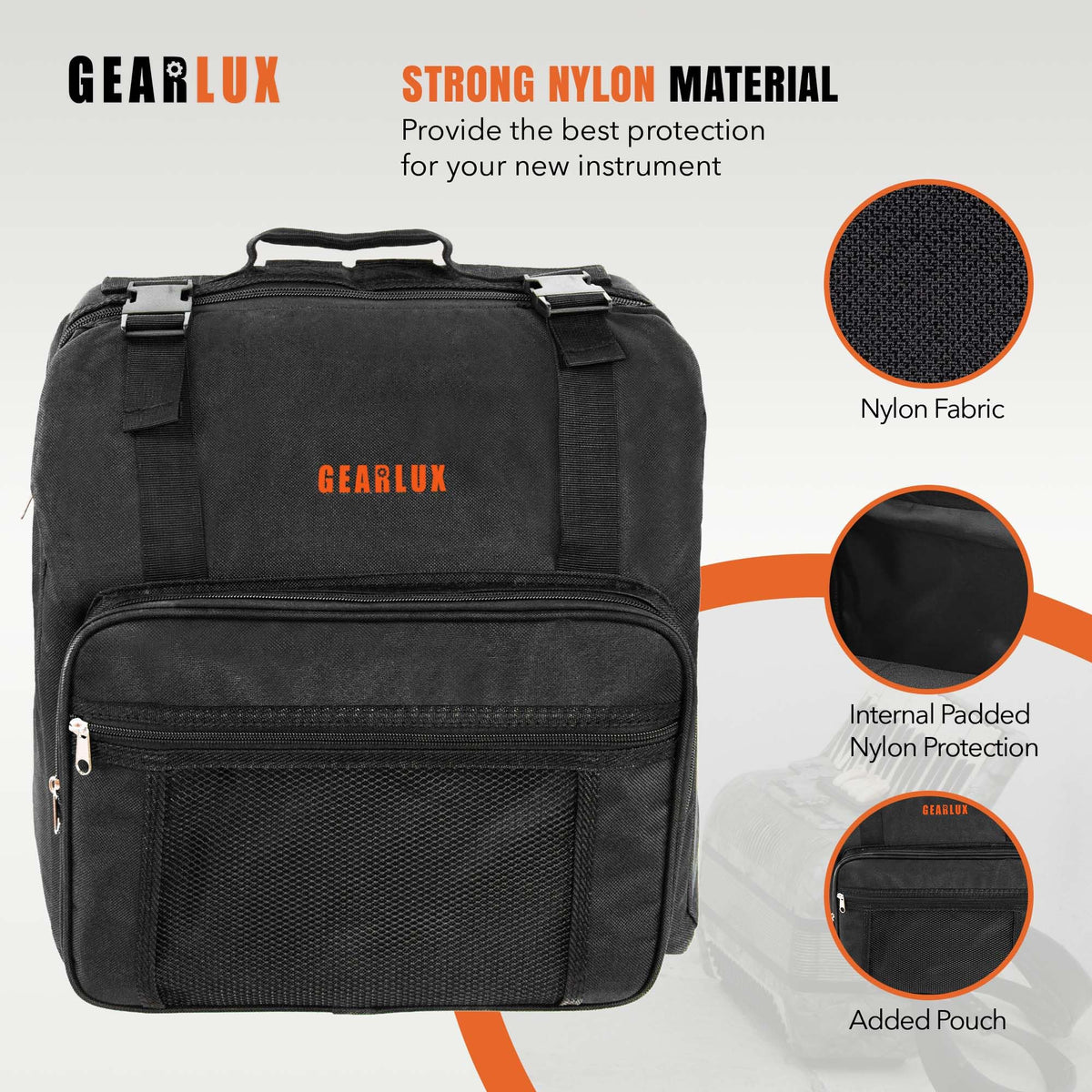Gearlux ACB-320 Accordion Backpack Gig Bag - Black