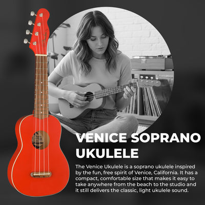 Fender Venice Soprano Ukulele - Fiesta Red