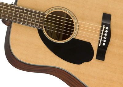 Fender CD-60S Solid Top Dreadnought Acoustic Guitar, Left Handed - Natural w/ Gig Bag