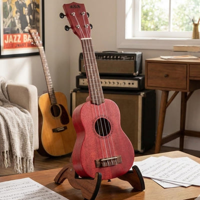 Kala MRT-RED-S Modern Meranti Soprano Ukulele - Adobe Red w/ Gig Bag