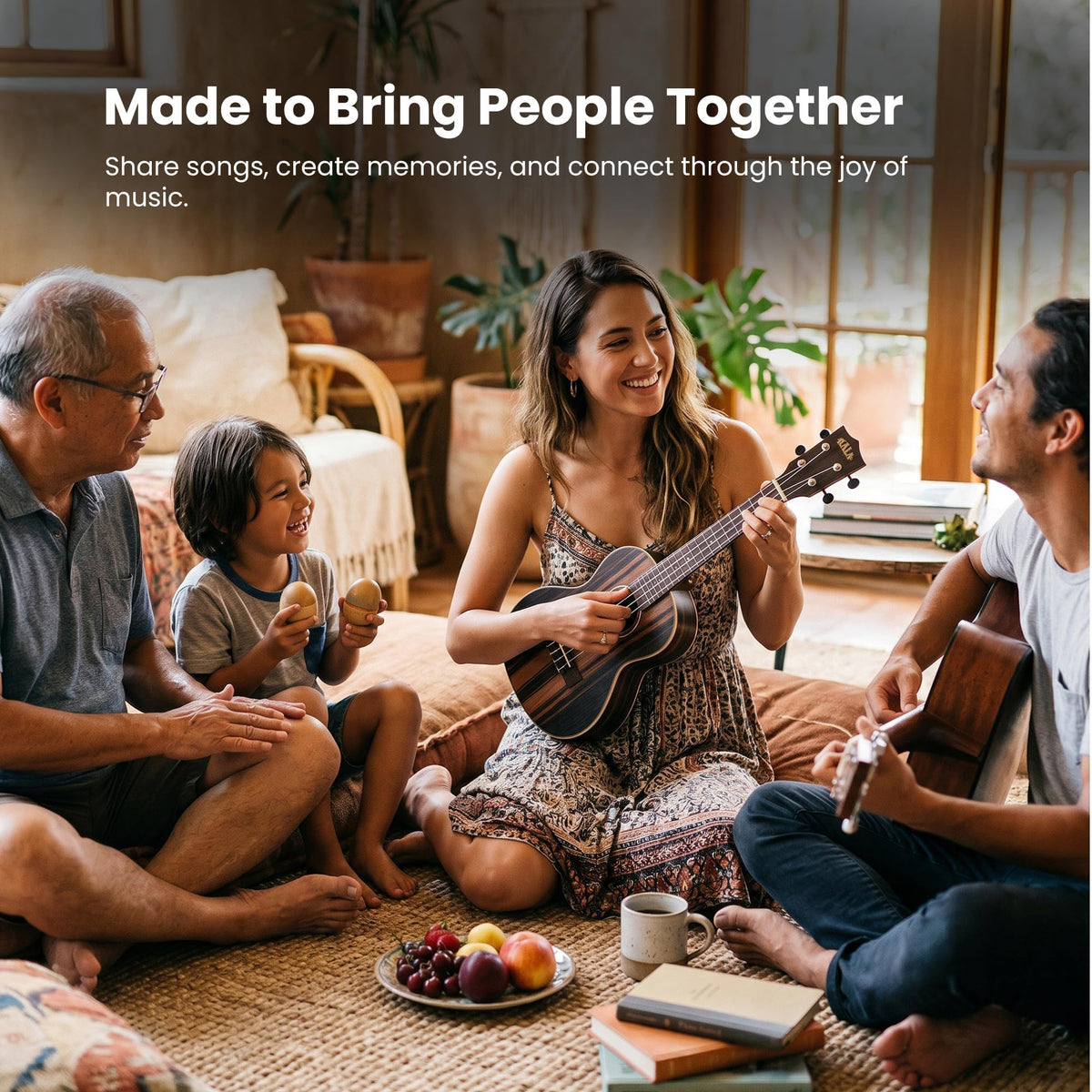 Kala KA-EBY-TE Striped Ebony Tenor Acoustic-Electric Ukulele