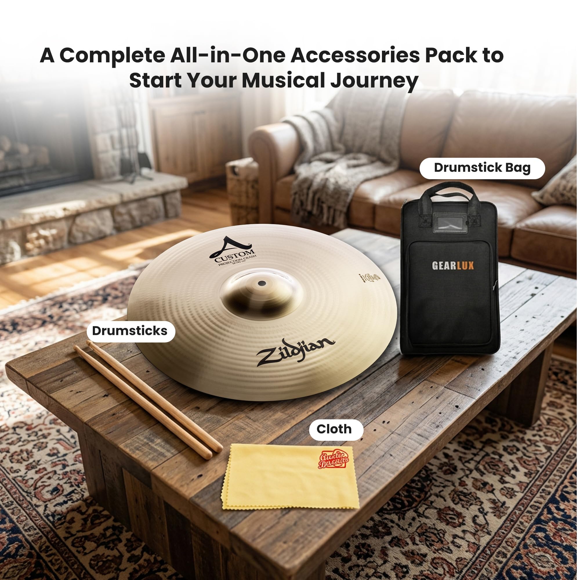 Zildjian A20584 18" A Custom Projection Crash Cymbal w/ Drumstick Bag