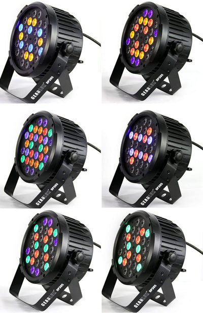 Gearlux Par Can 9 Channel 2-Watt RGBA or RGBW + UV 30 PCS Auto Stage Light