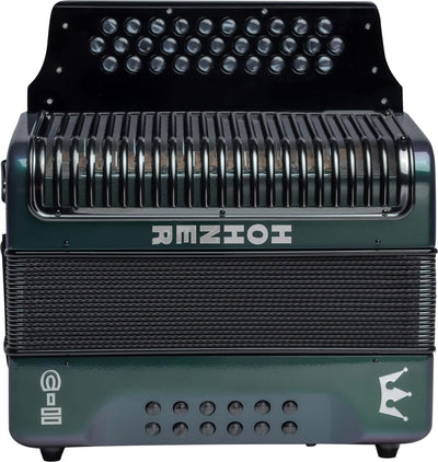 Hohner Corona C-II F/Bb/Eb Accordion - Green to Gold w/ Gig Bag