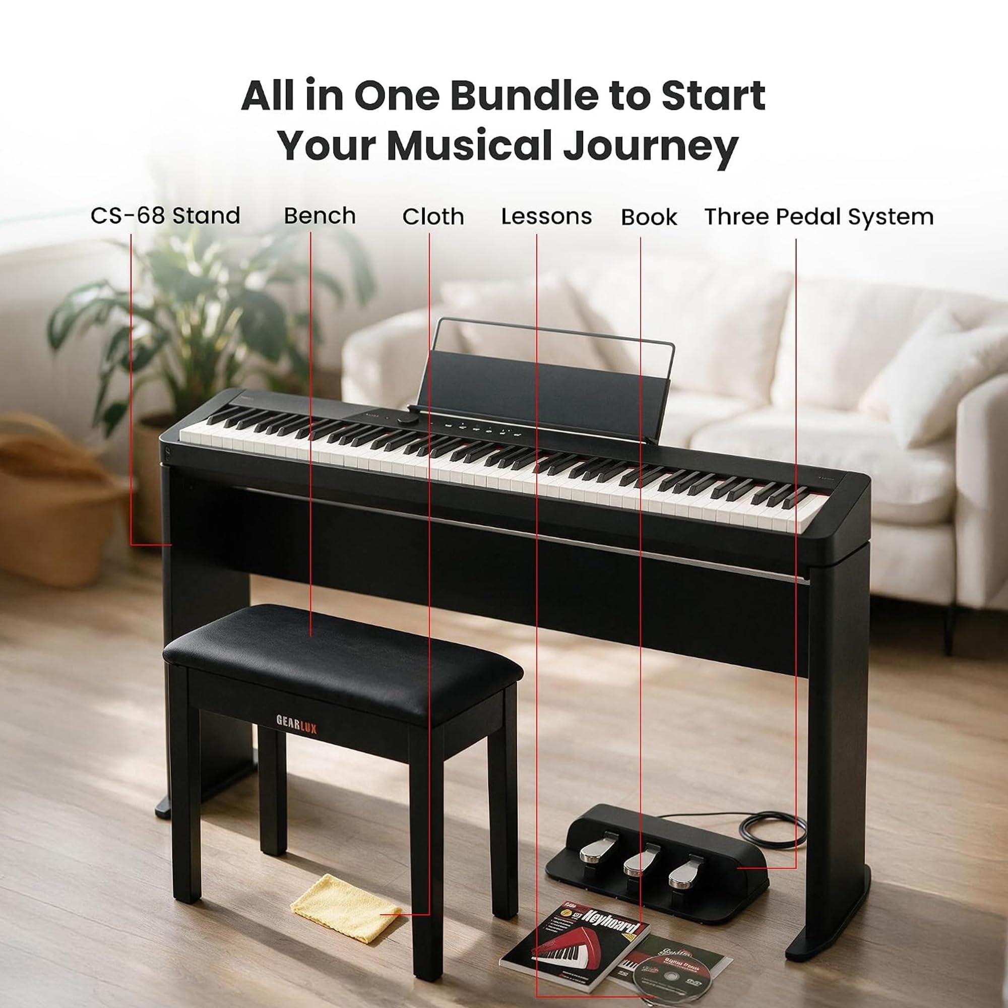 Casio PX-S1100 Privia Slim Digital Piano - Black w/ SP-34 Pedal