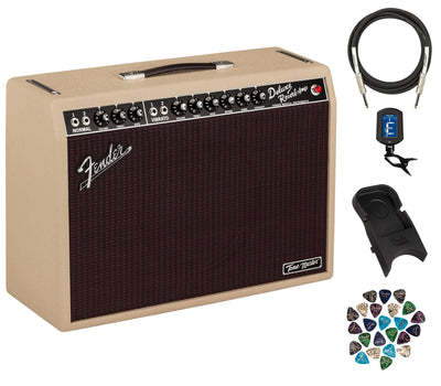 Fender Tone Master Deluxe Reverb 1x12-Inch Guitar Combo Amplifier - Blonde w/ Amperstand Guitar Cradle