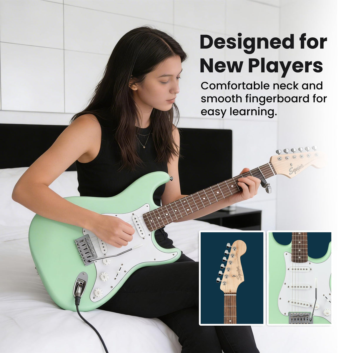 Fender Squier Stratocaster - Surf Green w/ Amplifier