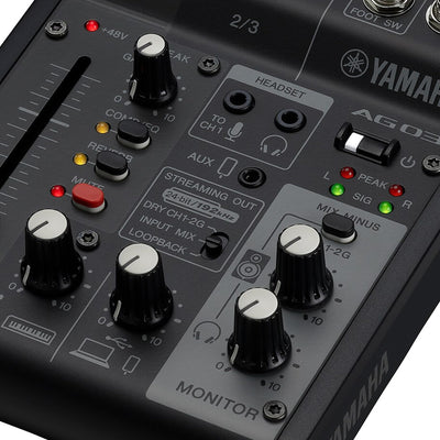 Yamaha AG03MK2 AG03MK2 3-Channel Loopback Audio USB Mixer - Black