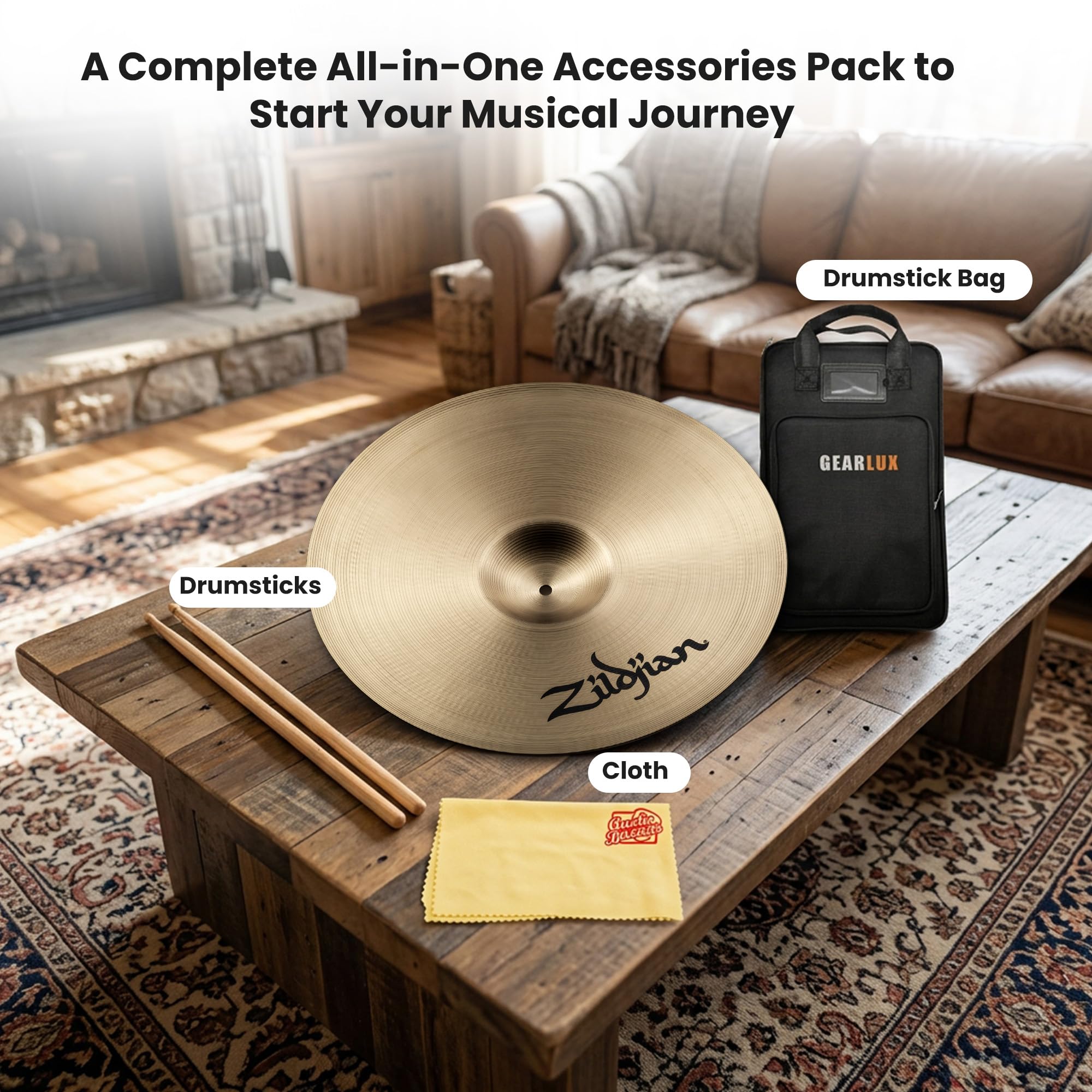 Zildjian A0450 20" A Symphonic Viennese Tone Cymbal - Single w/ Drumstick Bag