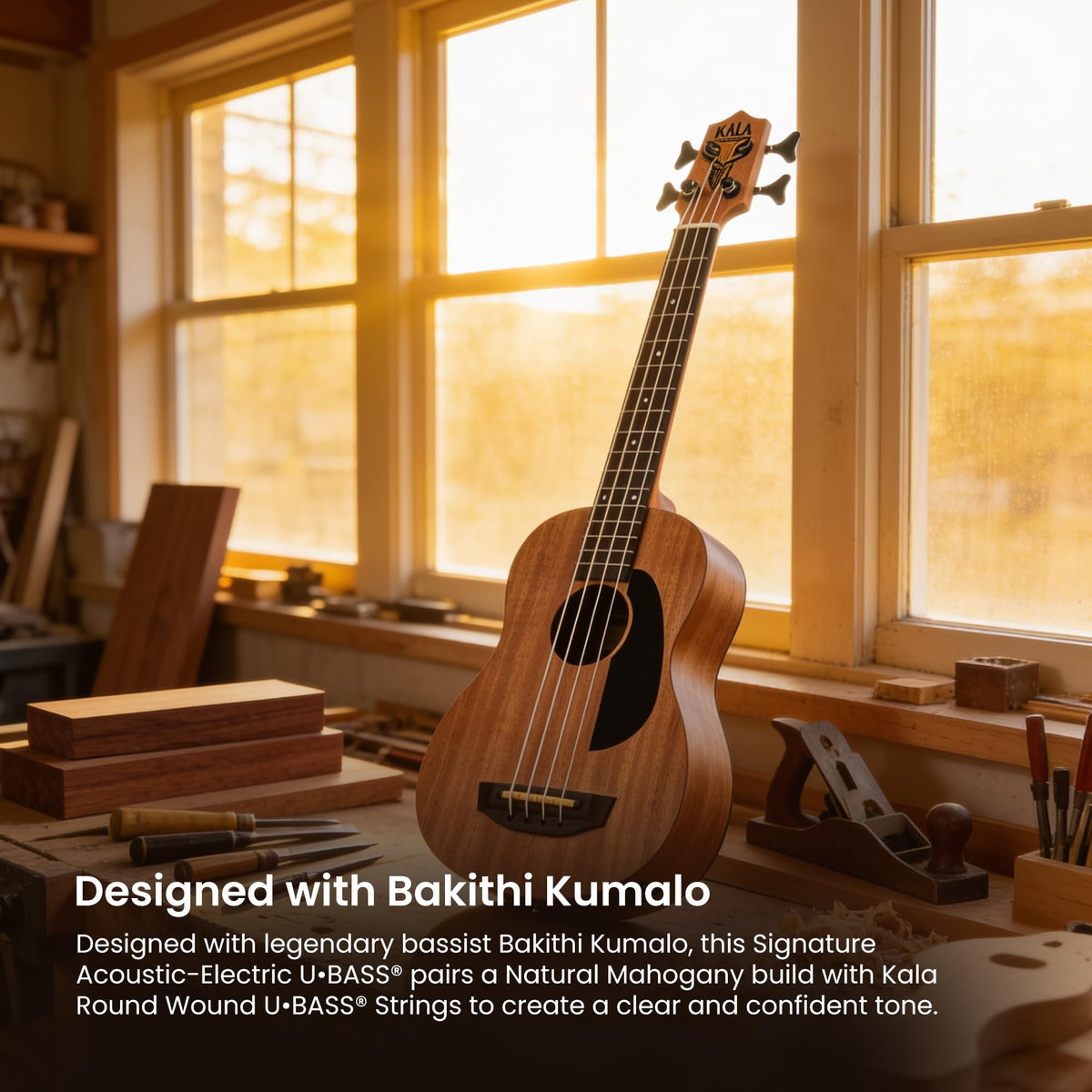 Kala UBASS-BAKITHI-FS Bakithi Kumalo Signature Fretted Acoustic-Electric U-Bass