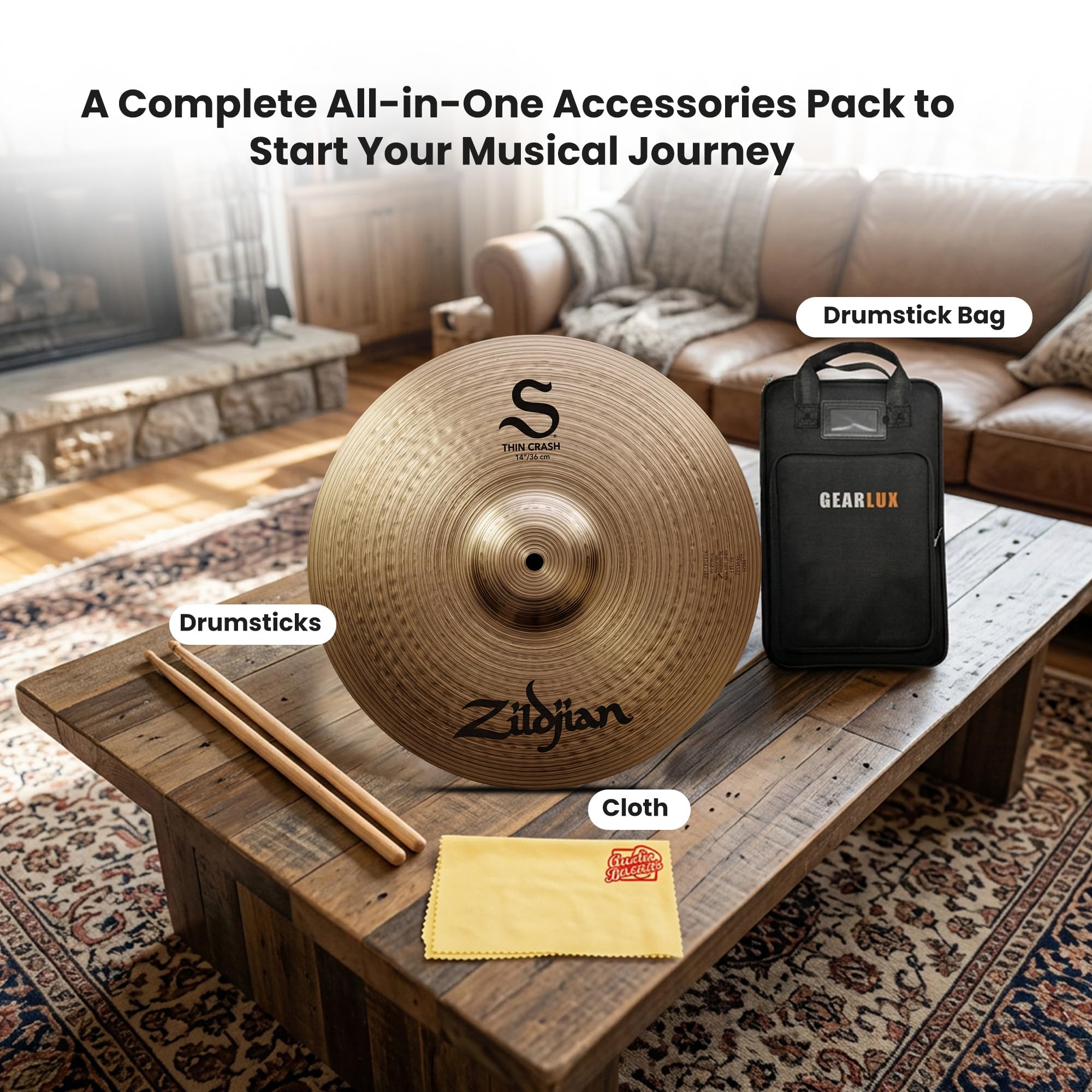Zildjian S14TC 14" S Thin Crash Cymbal w/ Drumstick Bag