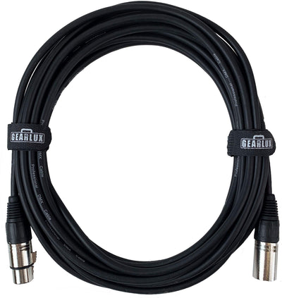 Gearlux 25-Foot 3-Pin Male-to-Female DMX Cable - 10 Pack