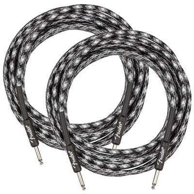 Fender 18.6-Foot Professional Tweed Instrument Cable, Straight-Straight, Winter Camo - 2 Pack