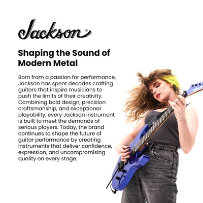Jackson JS Series Dinky JS11Q Electric Guitar - Transparent Black w/ Amplifier