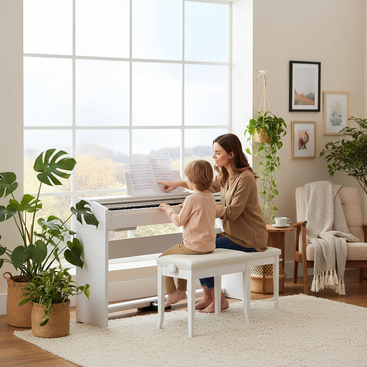 Casio PX-770 Privia Digital Piano - White w/ Adjustable Bench