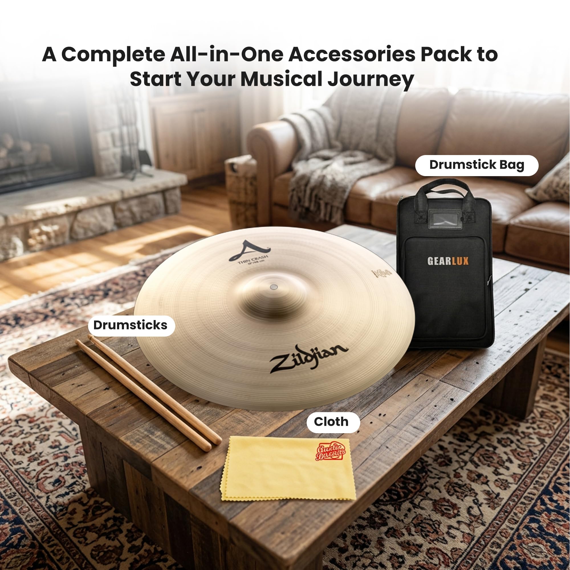 Zildjian A0226 19" A Thin Crash Cymbal w/ Drumstick Bag