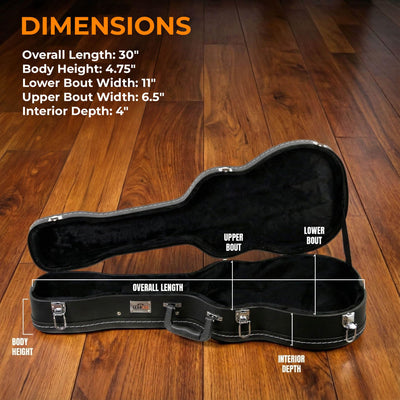 Gearlux Wooden Tenor Ukulele Case - Black