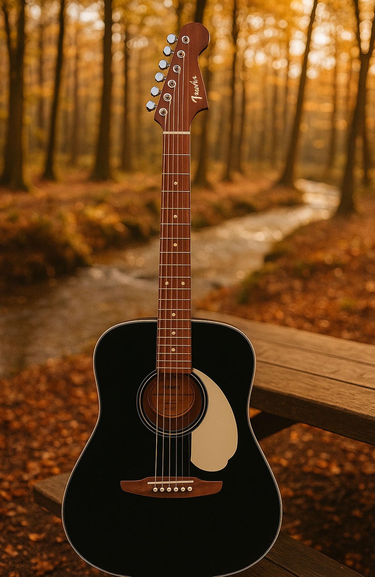 Fender California Standard Redondo Dreadnought Acoustic Guitar - Black w/ Hard Case