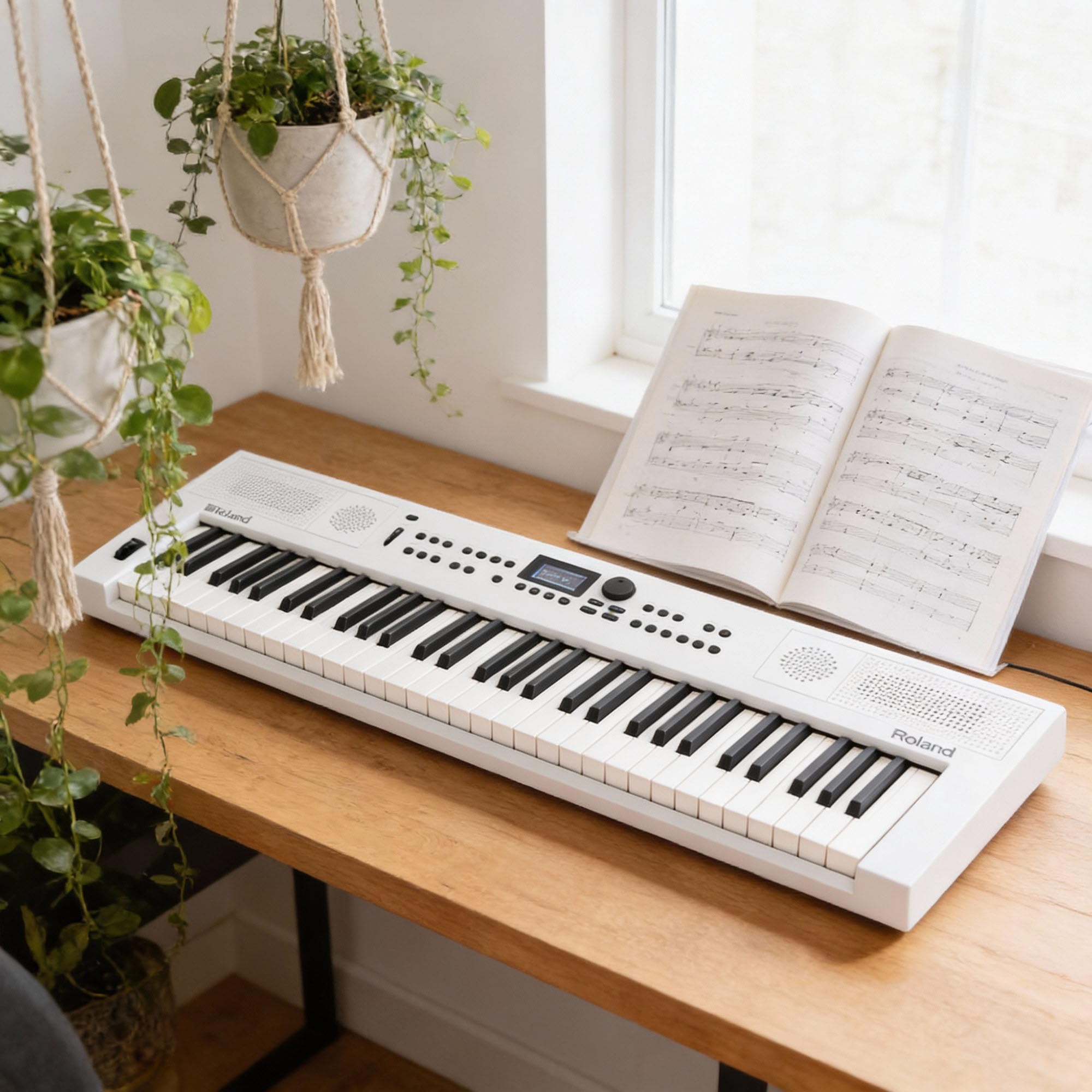 Roland GO:KEYS 5 Music Creation Keyboard - White w/ Adjustable Bench