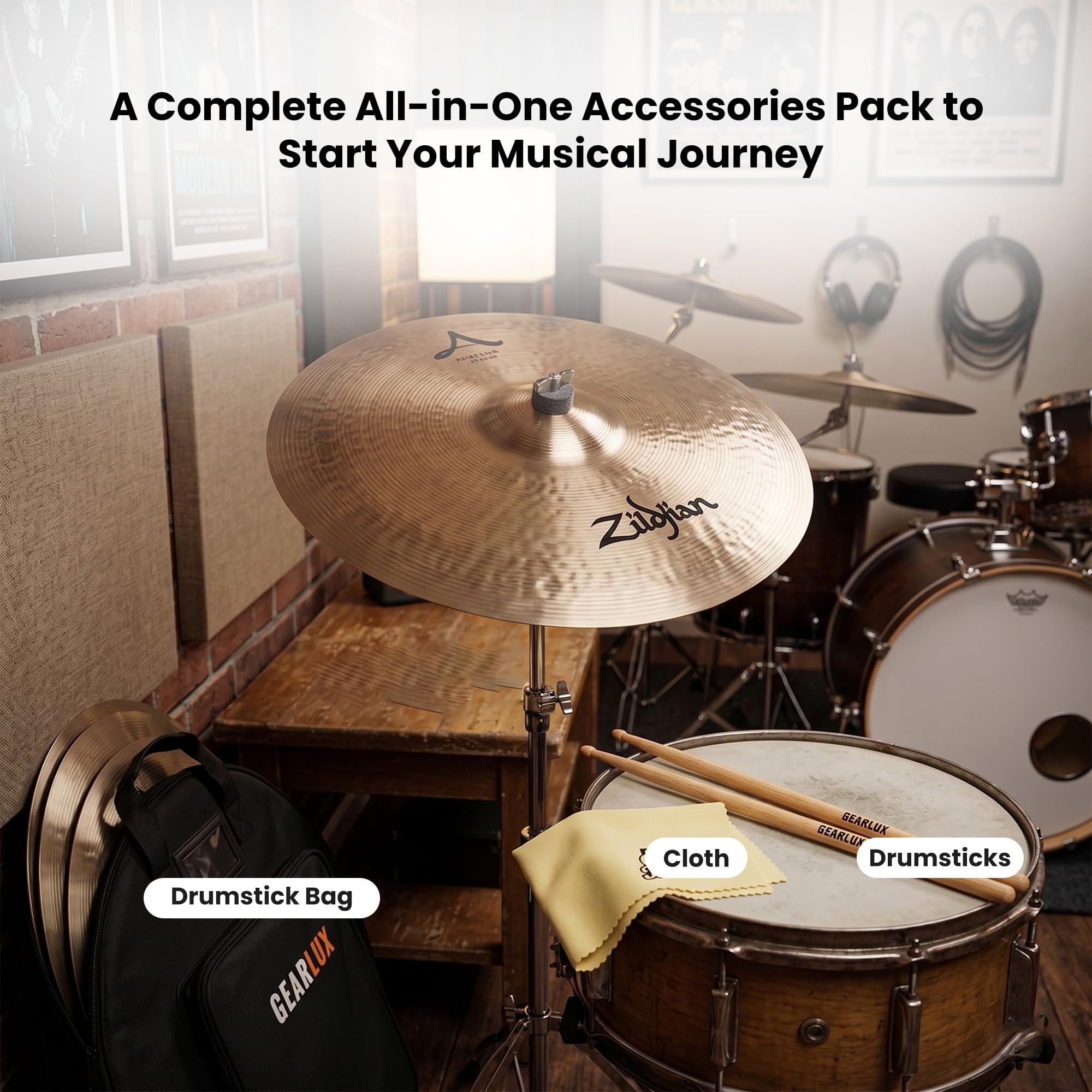 Zildjian A0043 22" A Ping Ride Cymbal w/ Drumstick Bag