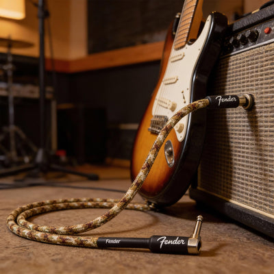 Fender 10-Foot Professional Instrument Cable, Straight-Angled, Desert Camo - 1 Pack