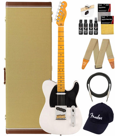Fender American Ultra Luxe Vintage '50s Telecaster - White Blonde w/ Instrument Cable