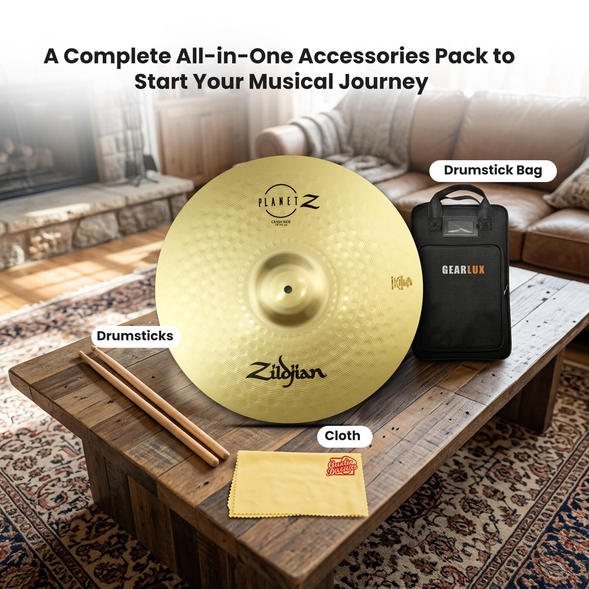 Zildjian ZP18CR 18" Planet Z Crash Ride Cymbal w/ Drumstick Bag
