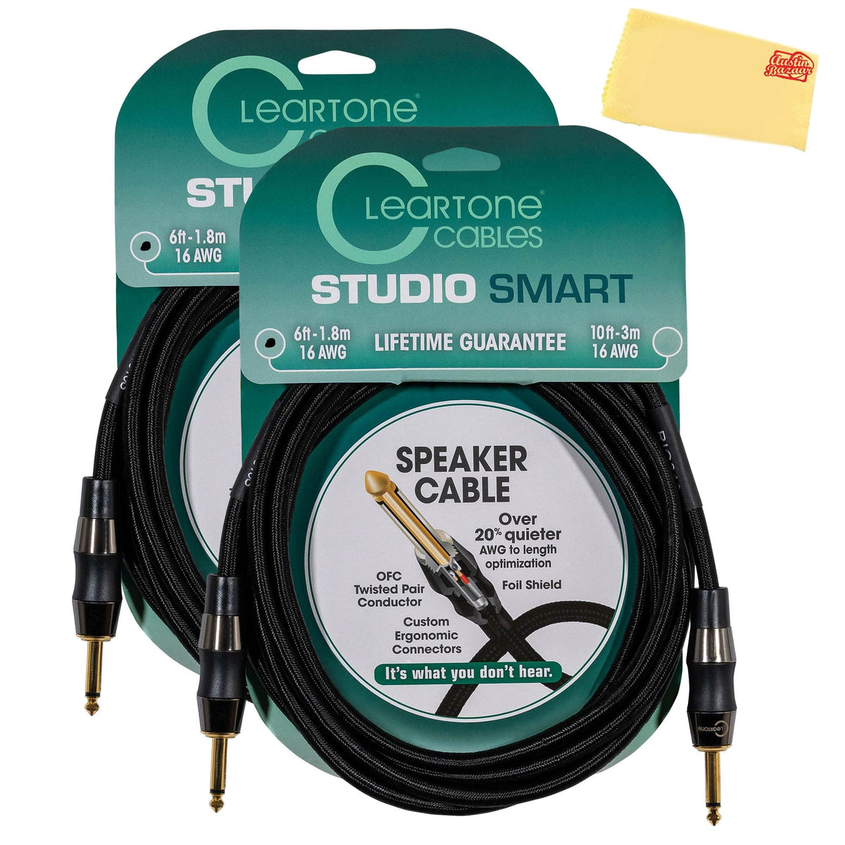 Cleartone 6-Foot Studio Smart Speaker Cable, 16 AWG - 2 Pack