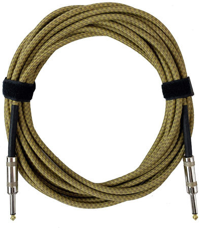 Gearlux Instrument Cable, 1/4 Inch, Straight-Straight, Tweed, 25 Foot