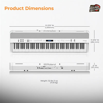 Roland FP-90X 88-Key Digital Piano - White w/ Roland KSC-90 Stand