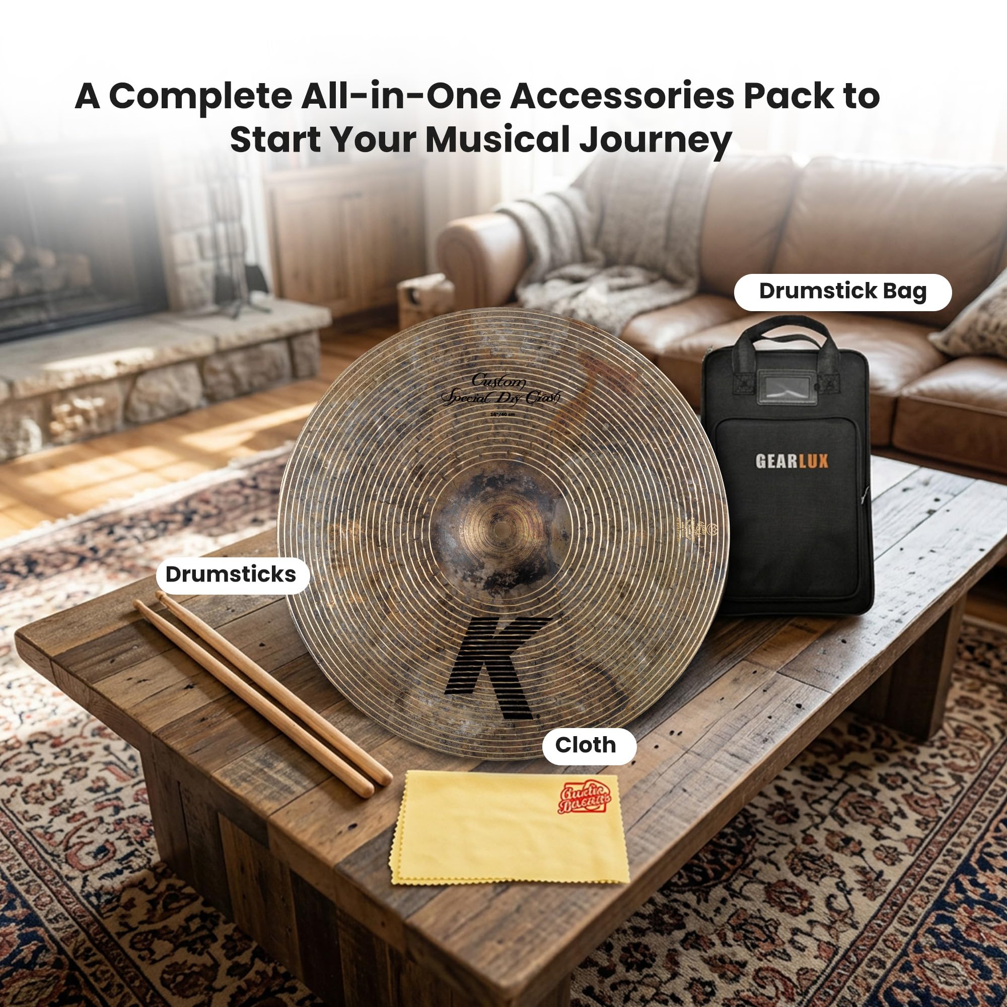 Zildjian K1416 16" K Custom Special Dry Crash Cymbal w/ Drumstick Bag