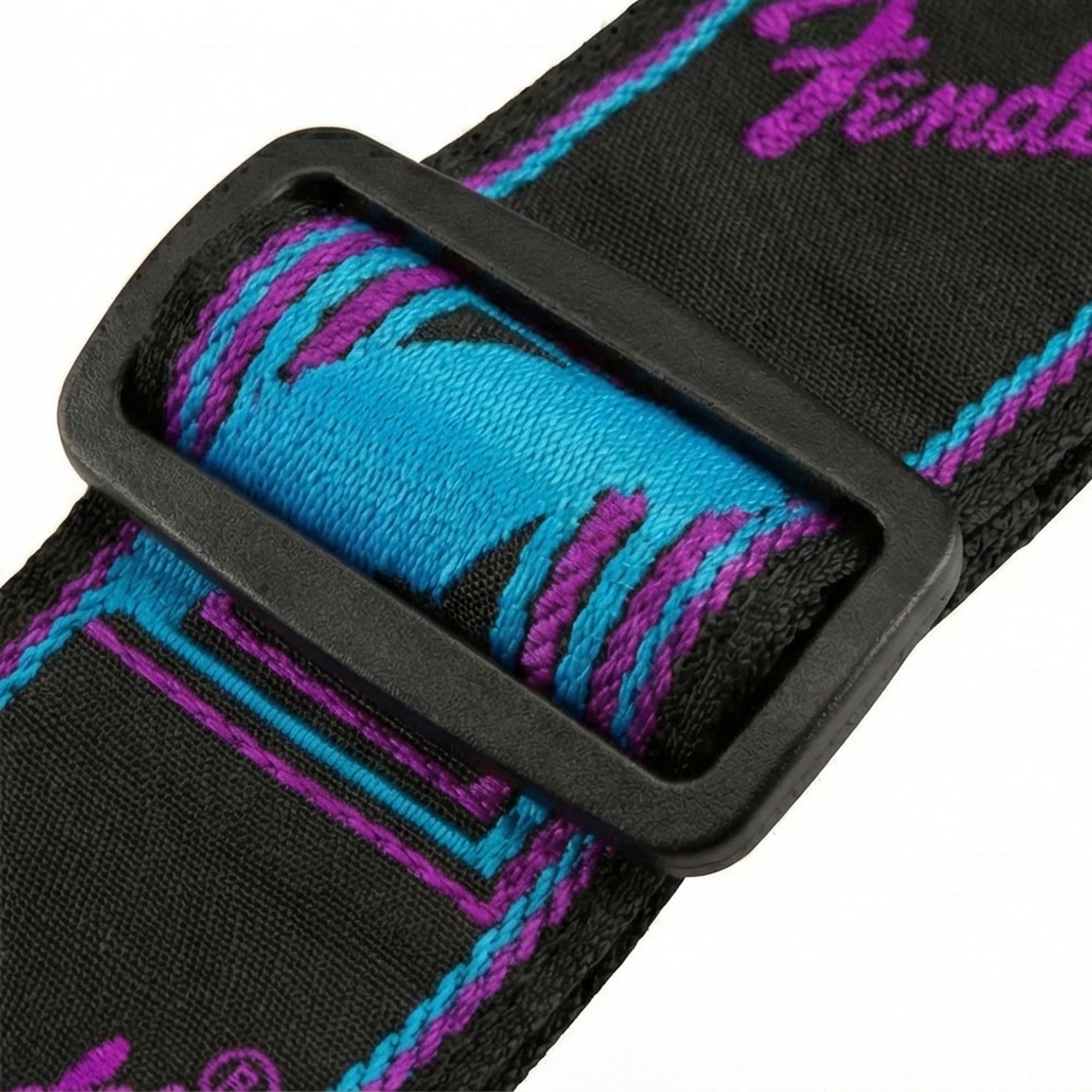Fender Neon Monogrammed 2-Inch Guitar Strap - Blue and Purple w/ Strap Blocks