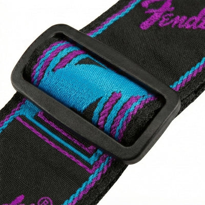 Fender Neon Monogrammed 2-Inch Guitar Strap - Blue and Purple w/ Strap Blocks