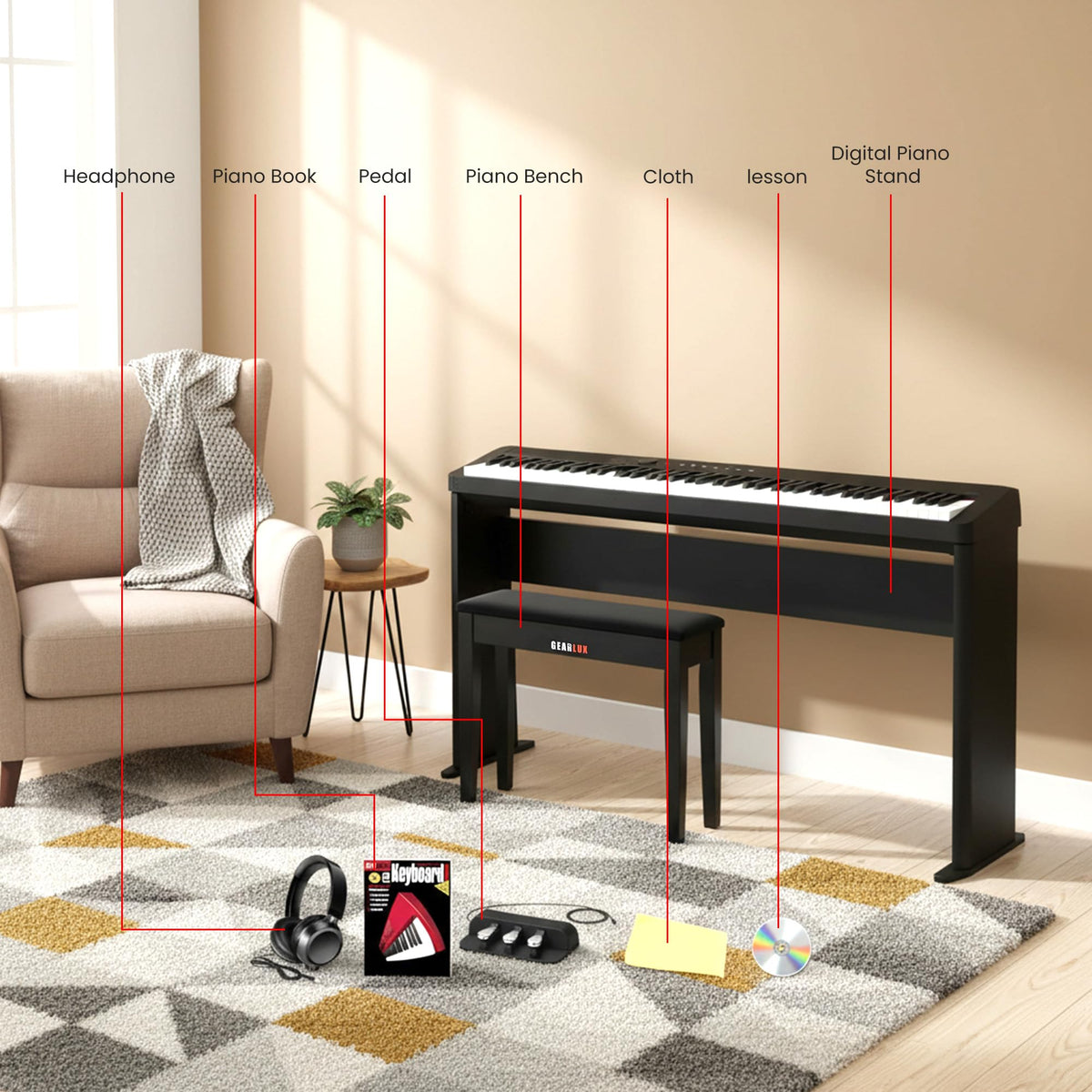 Casio PX-S5000 Privia Slim Digital Piano - Black w/ SP-34 Pedal