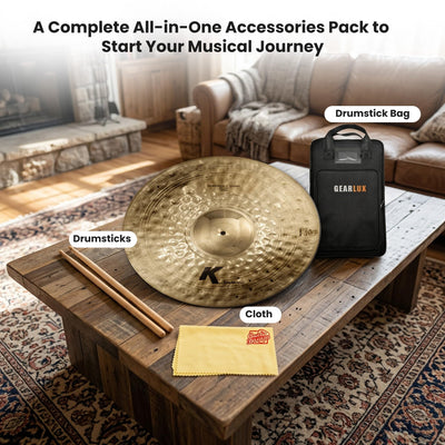 Zildjian K2018 20" K Symphonic Light Cymbals, Brilliant - Pair w/ Drumstick Bag