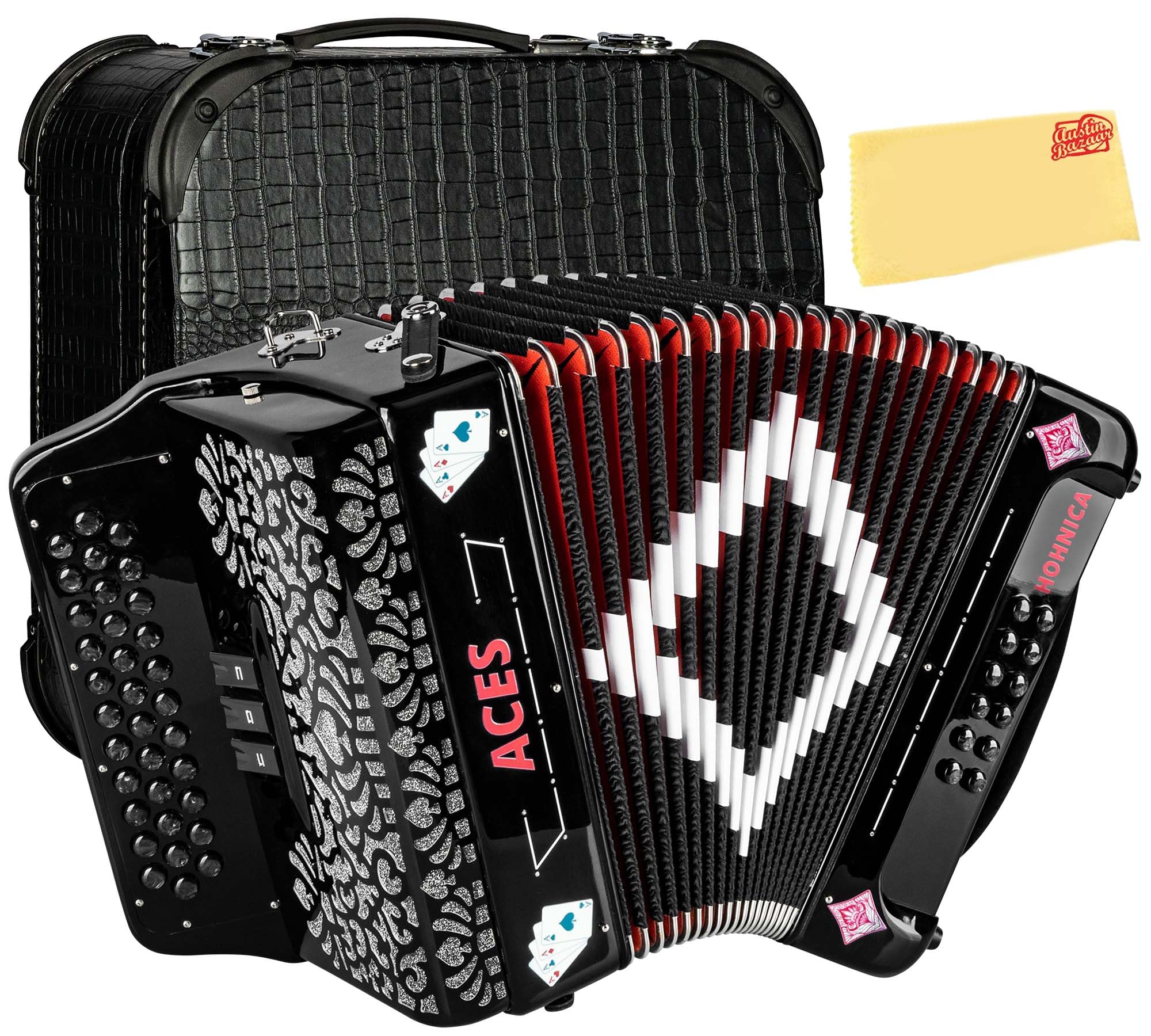 Hohner Hohnica Aces II 34-Button Accordion with 3 Registers - GCF w/ Gig Bag