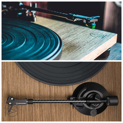 Audio-Technica AT-LPW40WN Fully Manual Belt-Drive Turntable - Walnut w/ Headphones