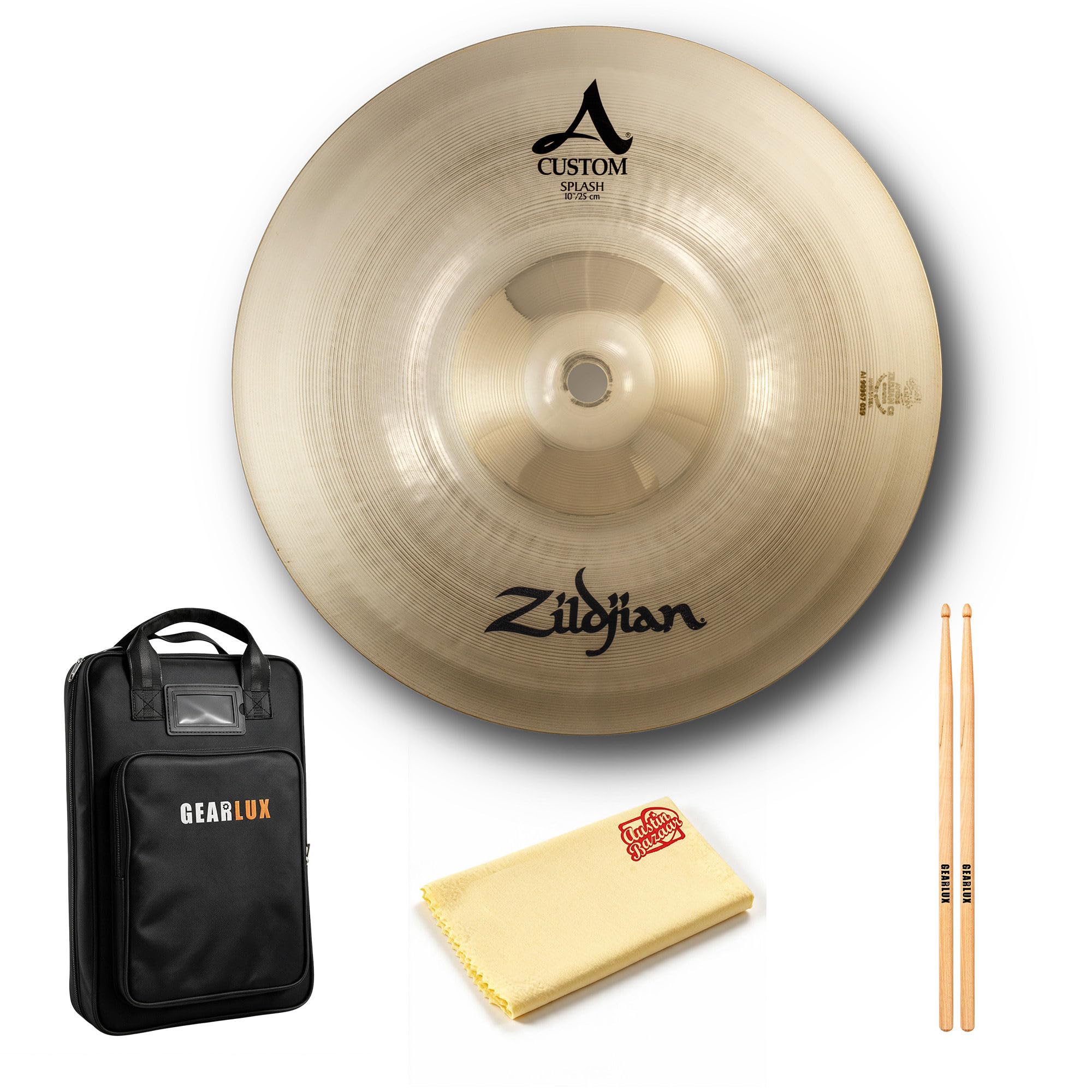Zildjian A20542 10" A Custom Splash Cymbal w/ Drumstick Bag