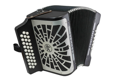 Hohner Compadre GCF 3-Row Diatonic Accordion - Black w/ Gig Bag