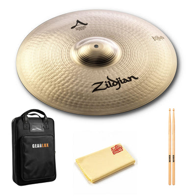 Zildjian A0495 18" A Stadium Medium Heavy Cymbals - Pair w/ Drumstick Bag