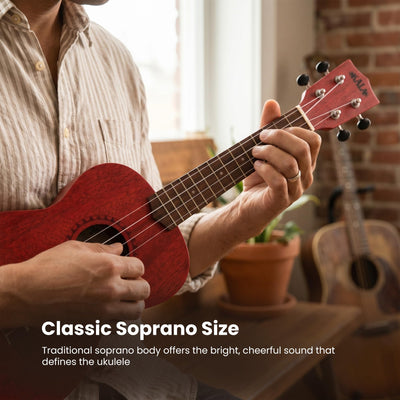 Kala MRT-RED-S Modern Meranti Soprano Ukulele - Adobe Red
