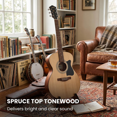 Ibanez IJVC50 JamPack Grand Concert Acoustic Guitar Pack - Open Pore Natural w/ Gig Bag