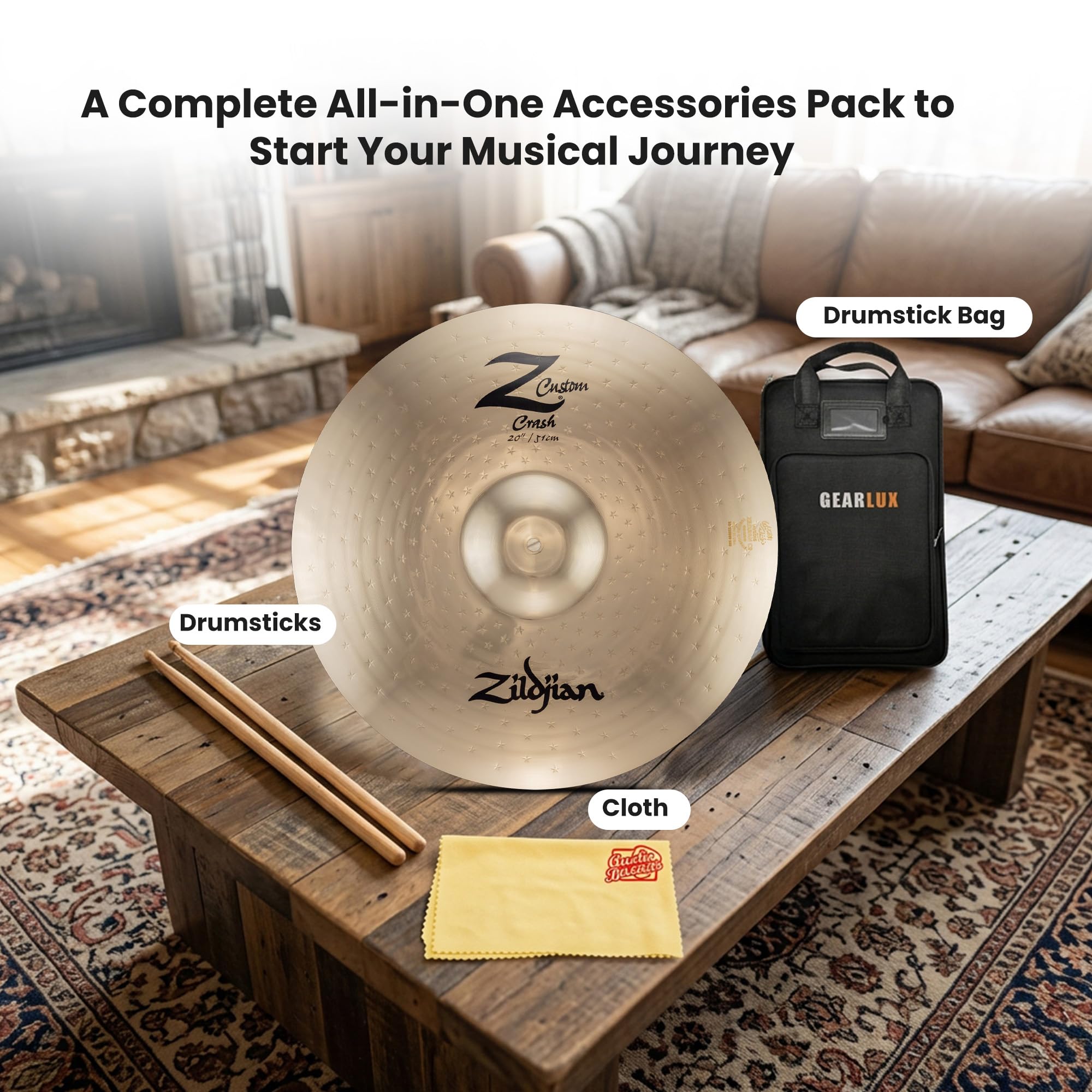 Zildjian Z40117 20" Z Custom Crash Cymbal w/ Drumstick Bag