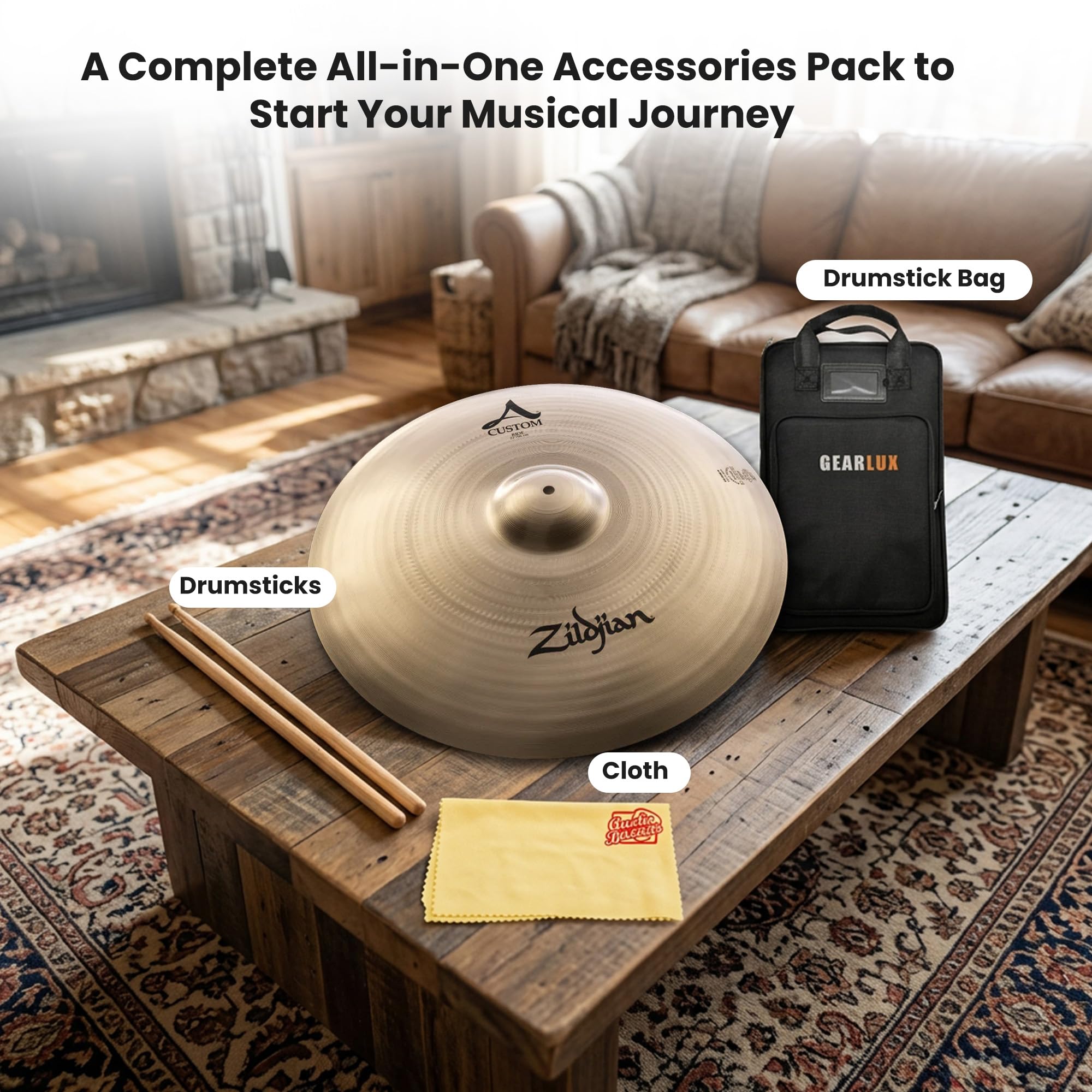 Zildjian A20520 22" A Custom Ride Cymbal w/ Drumstick Bag